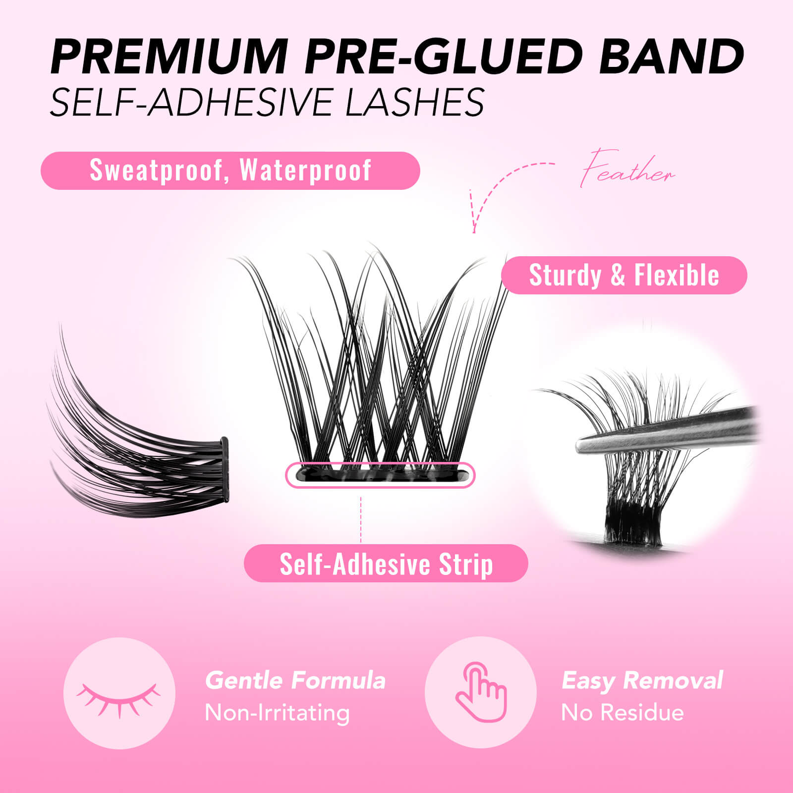 FEATHER Self-adhesive Cluster Lashes