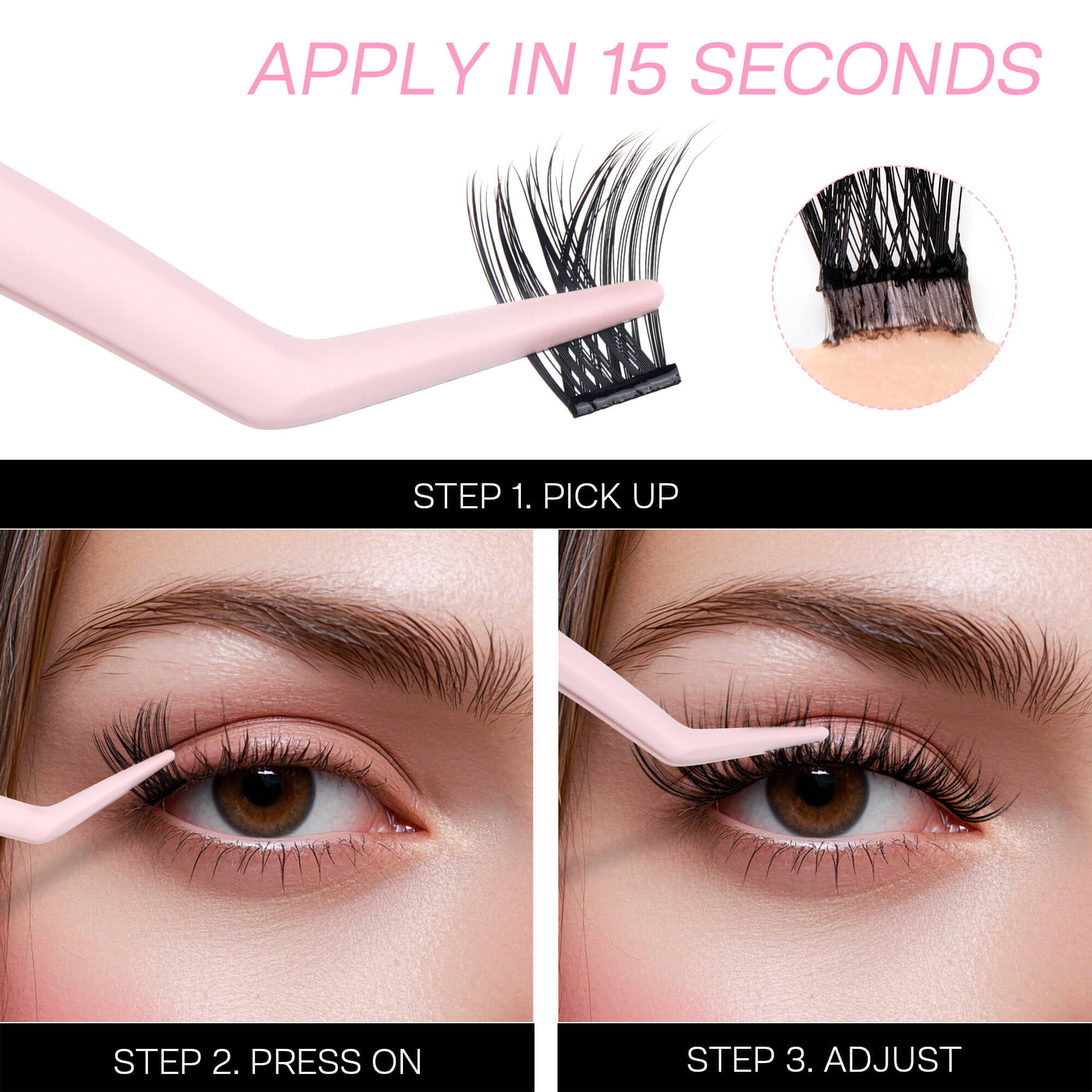 LuxeGala Self-adhesive Cluster Lashes