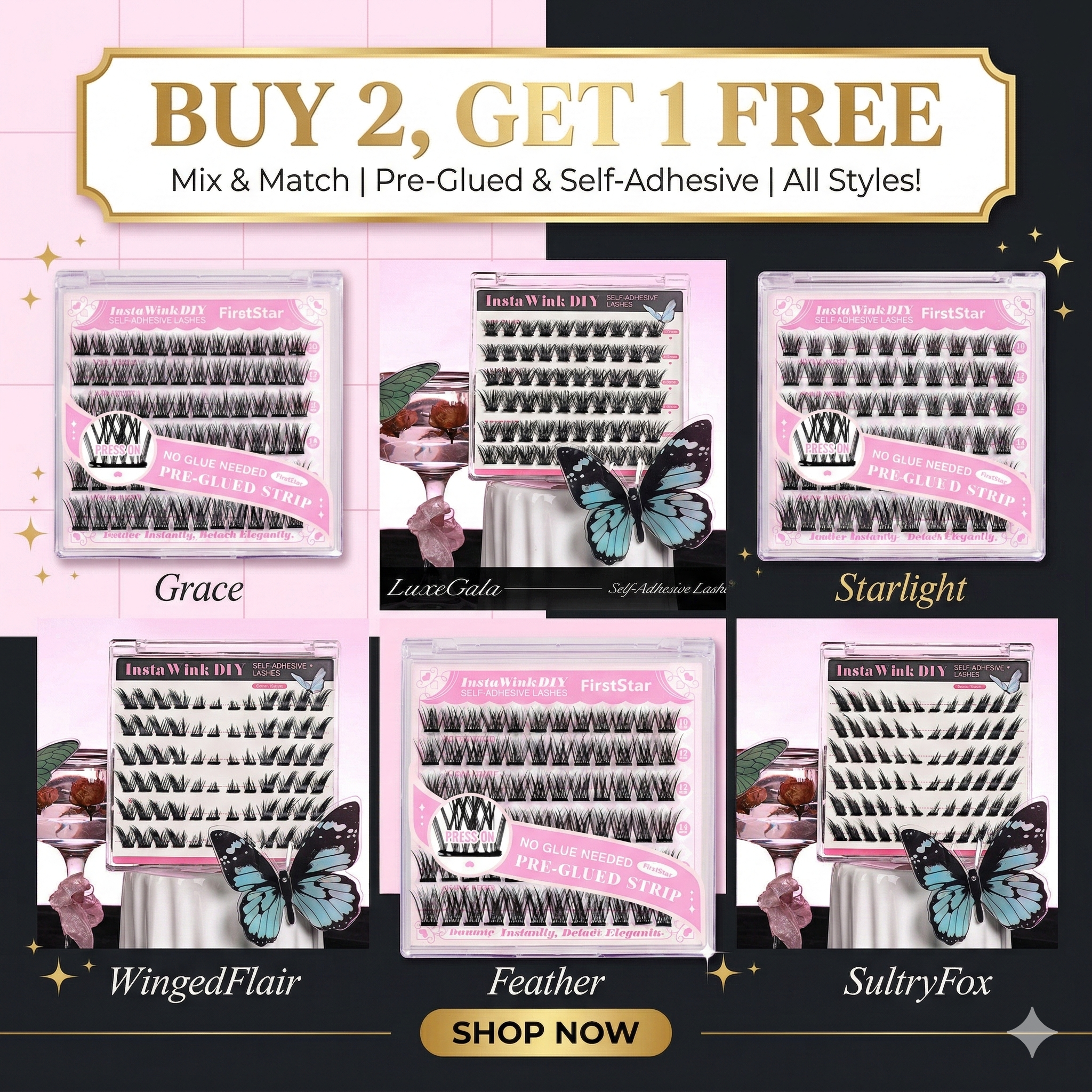 DIY Self-adhesive Cluster Lash Bundles(Big Deal)